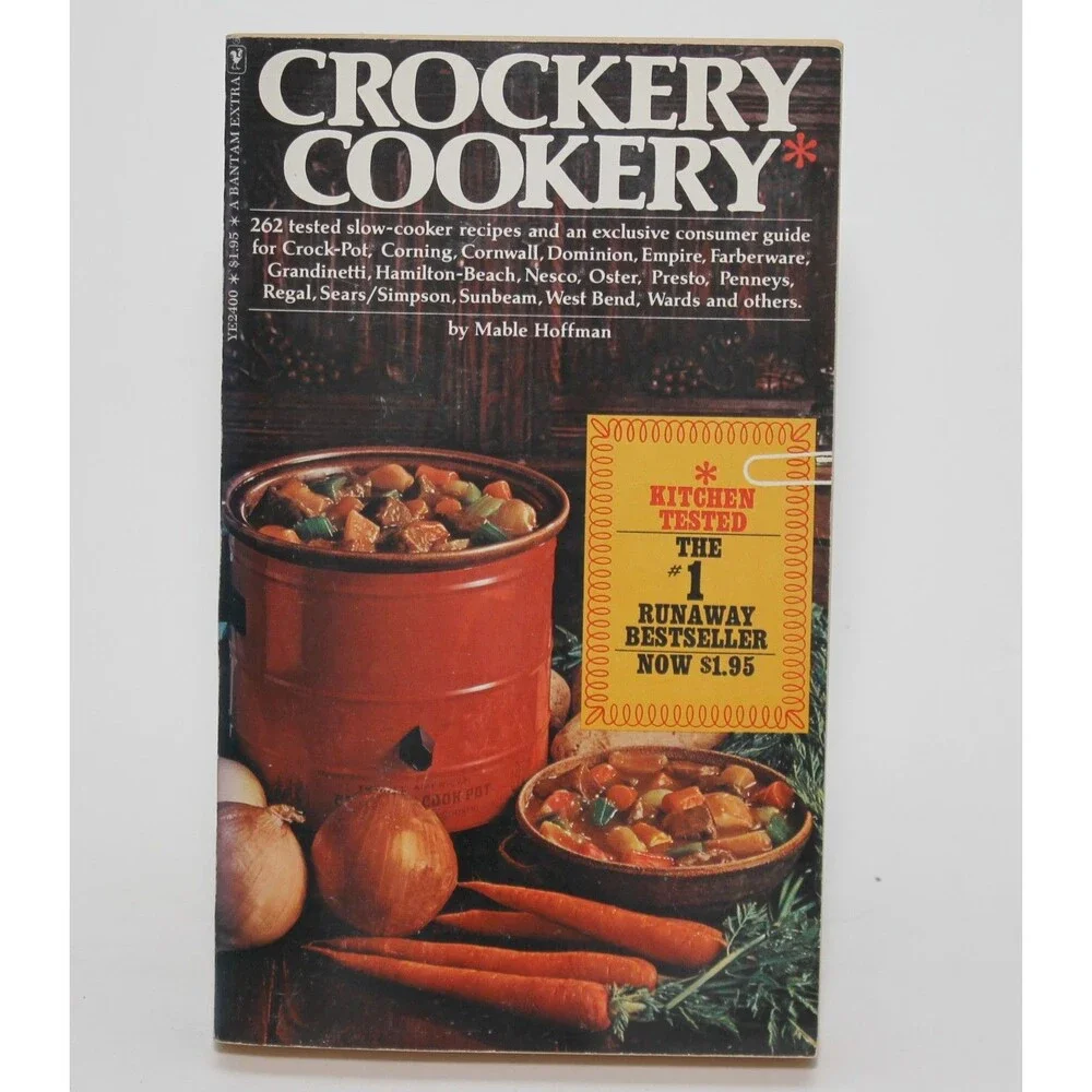 CROCKERY COOKERY by Mable Hoffman Bantam 1975 Vintage PB Crockpot Cookbook